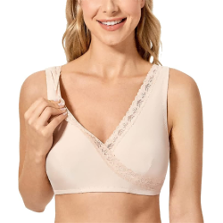 Women's Plus Size Sleep Nursing Bra Support Wireless Bralette Breastfeeding
