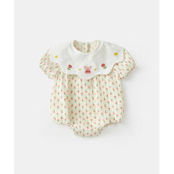 Baby cotton floral jumpsuit summer new style crawling clothes newborn baby girl thin fart clothes