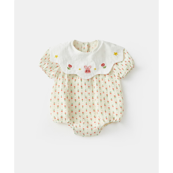 Baby cotton floral jumpsuit summer new style crawling clothes newborn baby girl thin fart clothes Baby cotton floral jumpsuit summer new style crawling clothes newborn baby girl thin fart clothes