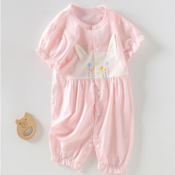 Baby girl jumpsuit short sleeve summer baby thin style outdoor breathable