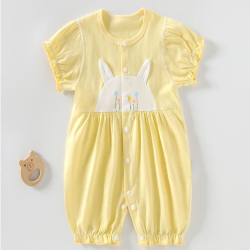 Baby girl jumpsuit short sleeve summer baby thin style outdoor breathable