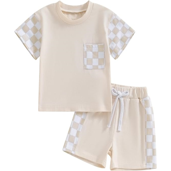 Baby Boy Summer Outfit Short Sleeve T-Shirt Tops Elastic Drawstring Shorts Set Baby Boys Clothes Baby Boy Summer Outfit Short Sleeve T-Shirt Tops Elastic Drawstring Shorts Set Baby Boys Clothes