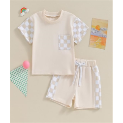 Baby Boy Summer Outfit Short Sleeve T-Shirt Tops Elastic Drawstring Shorts Set Baby Boys Clothes