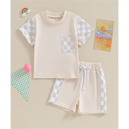 Baby Boy Summer Outfit Short Sleeve T-Shirt Tops Elastic Drawstring Shorts Set Baby Boys Clothes Baby Boy Summer Outfit Short Sleeve T-Shirt Tops Elastic Drawstring Shorts Set Baby Boys Clothes