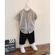 Children's clothing boys cotton linen suit summer two piece striped Children's clothing boys cotton linen suit summer two piece striped