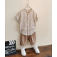 Children's clothing boys cotton linen suit summer two piece striped Children's clothing boys cotton linen suit summer two piece striped