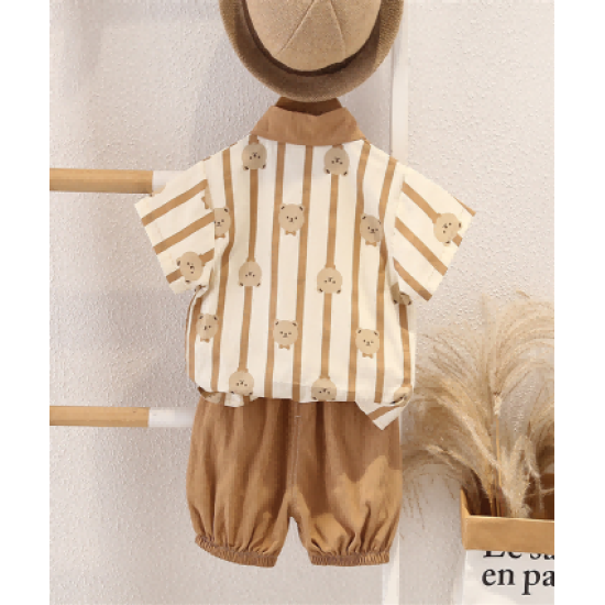 New summer boys bear shirt short sleeve two piece summer clothes New summer boys bear shirt short sleeve two piece summer clothes