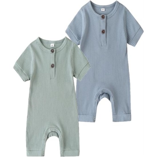 Baby Boy Girl 2 Pack Solid Romper Short/Long Sleeve One Piece Jumpsuits Clothes Sets Baby Boy Girl 2 Pack Solid Romper Short/Long Sleeve One Piece Jumpsuits Clothes Sets
