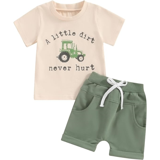 Baby Boy Summer Clothes Funny Letter T Shirt Elastic Waist Pockets Shorts Set 2 Piece Outfit Baby Boy Summer Clothes Funny Letter T Shirt Elastic Waist Pockets Shorts Set 2 Piece Outfit