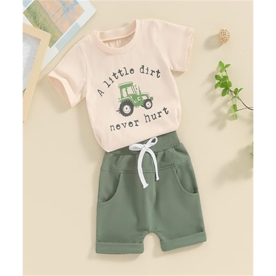 Baby Boy Summer Clothes Funny Letter T Shirt Elastic Waist Pockets Shorts Set 2 Piece Outfit Baby Boy Summer Clothes Funny Letter T Shirt Elastic Waist Pockets Shorts Set 2 Piece Outfit