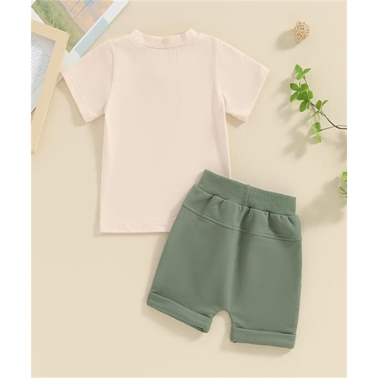 Baby Boy Summer Clothes Funny Letter T Shirt Elastic Waist Pockets Shorts Set 2 Piece Outfit Baby Boy Summer Clothes Funny Letter T Shirt Elastic Waist Pockets Shorts Set 2 Piece Outfit