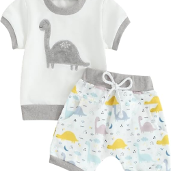 Boys Summer Outfits Mamas Boy Checkerboard Short Sleeve T-Shirts Tops and Elastic Waist Shorts Clothes Sets