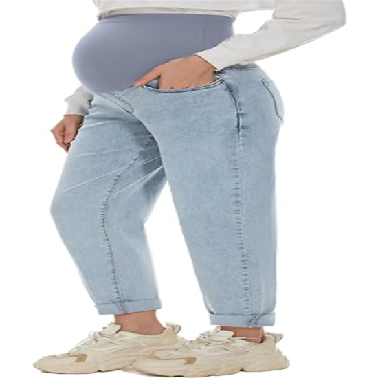 Women's Maternity Jeans Over Belly Comfy Stretch Boyfriend Jeans Denim Pregnancy Pants Women's Maternity Jeans Over Belly Comfy Stretch Boyfriend Jeans Denim Pregnancy Pants