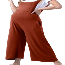 Women Straps Adjustable Maternity Overalls Pants Wide Leg Loose Casual Pregnancy Jumpsuit Clothes with Pockets
