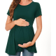 Maternity Tops Short Sleeve Scoop Neck Breastfeeding Shirt Pregnancy Clothes Maternity Tops Short Sleeve Scoop Neck Breastfeeding Shirt Pregnancy Clothes