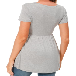 Maternity Tops Short Sleeve Scoop Neck Breastfeeding Shirt Pregnancy Clothes