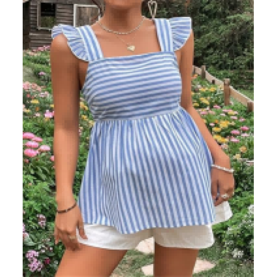 Women's Striped Print Boat Neck Tie Back Sleeveless Maternity Peplum Blouse Tops Women's Striped Print Boat Neck Tie Back Sleeveless Maternity Peplum Blouse Tops