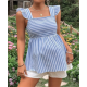 Women's Striped Print Boat Neck Tie Back Sleeveless Maternity Peplum Blouse Tops Women's Striped Print Boat Neck Tie Back Sleeveless Maternity Peplum Blouse Tops