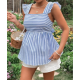 Women's Striped Print Boat Neck Tie Back Sleeveless Maternity Peplum Blouse Tops Women's Striped Print Boat Neck Tie Back Sleeveless Maternity Peplum Blouse Tops