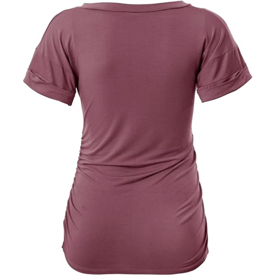 Long Enough Maternity Shirts Short Sleeve Summer Pregnancy Tops& Tees Clothes V Neck Casual Outfits for Women Long Enough Maternity Shirts Short Sleeve Summer Pregnancy Tops& Tees Clothes V Neck Casual Outfits for Women