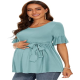 Women's Ruffle Maternity Shirts Tops Short Sleeve Wrap Tie Front Pregnancy Clothes Women's Ruffle Maternity Shirts Tops Short Sleeve Wrap Tie Front Pregnancy Clothes