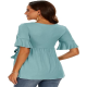Women's Ruffle Maternity Shirts Tops Short Sleeve Wrap Tie Front Pregnancy Clothes Women's Ruffle Maternity Shirts Tops Short Sleeve Wrap Tie Front Pregnancy Clothes