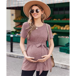 Maternity Tops Short Sleeve Pregnancy Shirt Tee Tunic Casual T Shirts Blouses