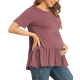 Women's Maternity T Shirts Short Sleeve Tiered Basic Casual Pregnancy Top Women's Maternity T Shirts Short Sleeve Tiered Basic Casual Pregnancy Top