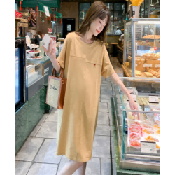 Maternity new short-sleeved T-shirt summer mid-length casual loose big yards hot mom dress tide mom