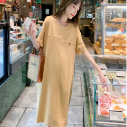 Maternity new short-sleeved T-shirt summer mid-length casual loose big yards hot mom dress tide mom