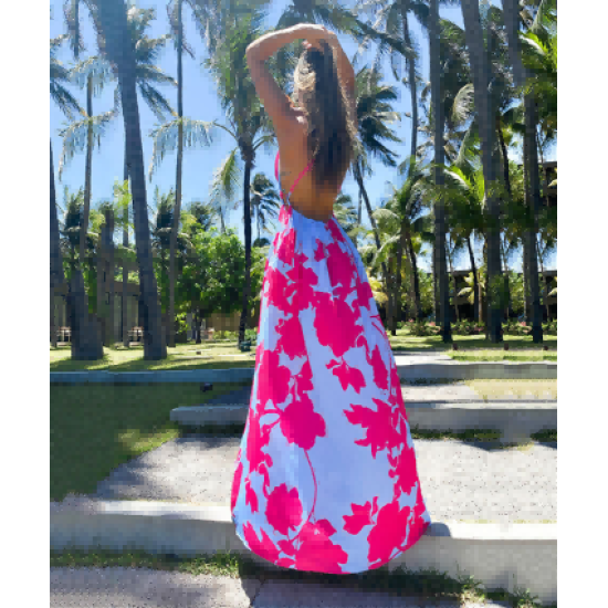 Summer New European and American Women's Bohemian Dress Printed V-Neck Halter Sleeveless Maternity Long Dresses Summer New European and American Women's Bohemian Dress Printed V-Neck Halter Sleeveless Maternity Long Dresses