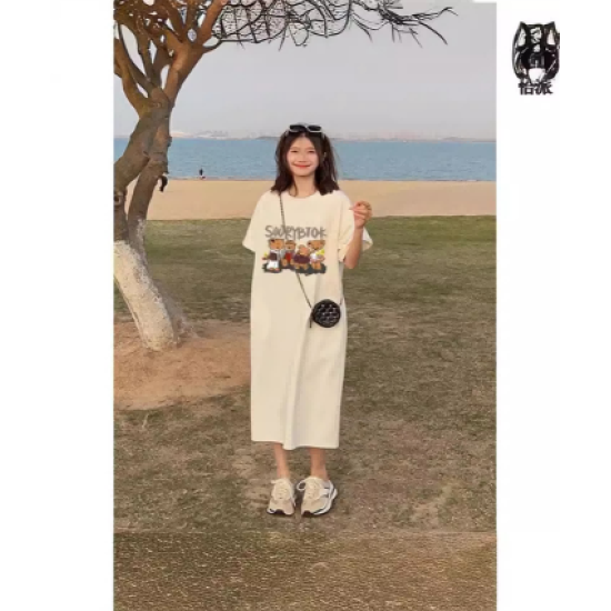 Maternity Summer Dresses Pregnancy Fashion Bear Short Sleeve Loose Side Split Long Knee Length Skirt Pocket Thin Maternity Summer Dresses Pregnancy Fashion Bear Short Sleeve Loose Side Split Long Knee Length Skirt Pocket Thin