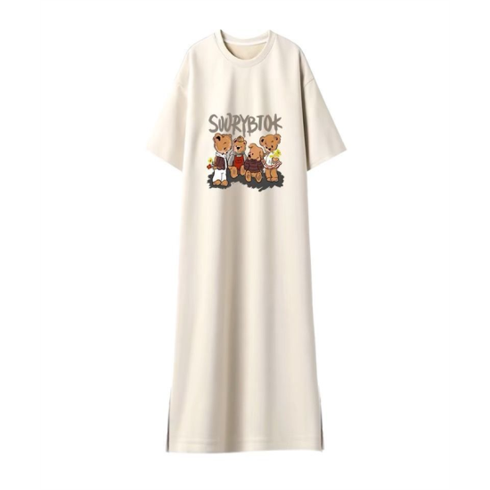 Maternity Summer Dresses Pregnancy Fashion Bear Short Sleeve Loose Side Split Long Knee Length Skirt Pocket Thin Maternity Summer Dresses Pregnancy Fashion Bear Short Sleeve Loose Side Split Long Knee Length Skirt Pocket Thin